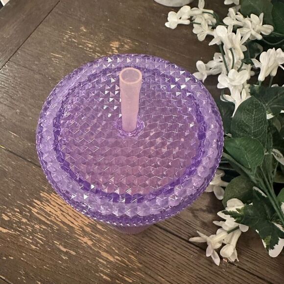 Starbucks Tumbler Venti 24 Oz. Cold Beverage Cup w/ Straw Bling Crystal Lavender - Picture 4 of 9